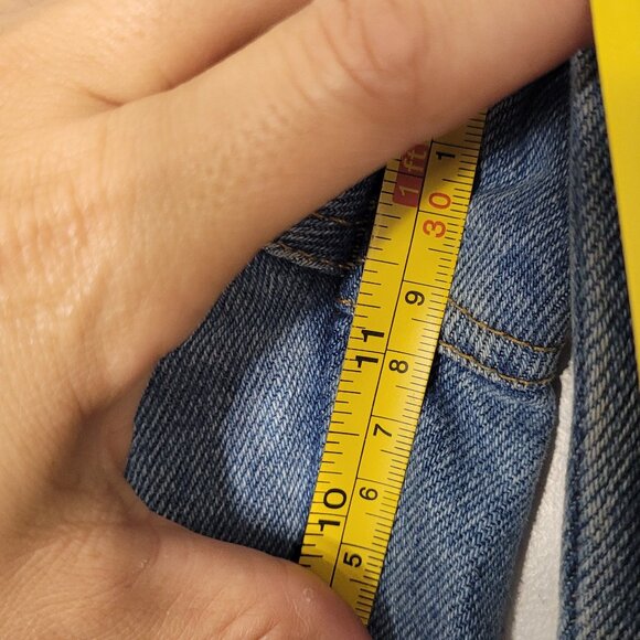 Rough Trade Vintage Blue 100% Cotton Pockets Flat Front Denim Short Unisex Sz 34 - Picture 10 of 12